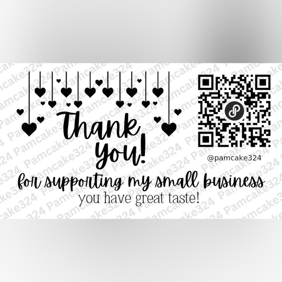 Handmade Thank You Customers Stickers 50 ct - Picture 2 of 11